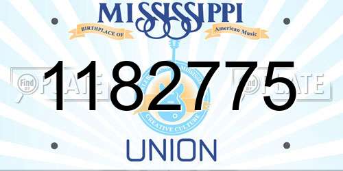 1182775 Mississippi License Plate