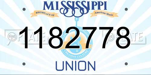 1182778 Mississippi License Plate
