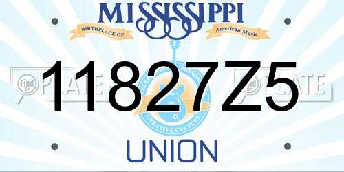 11827Z5 Mississippi License Plate