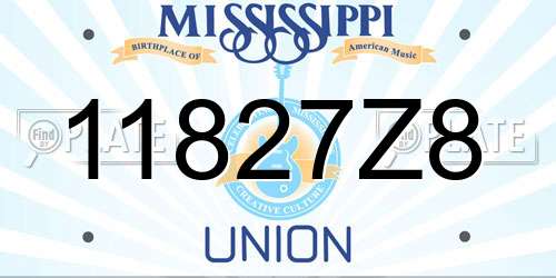 11827Z8 Mississippi License Plate