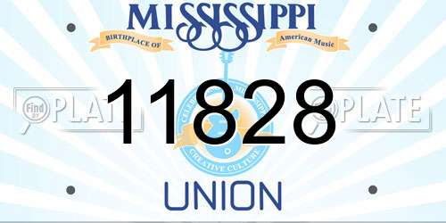 11828 Mississippi License Plate