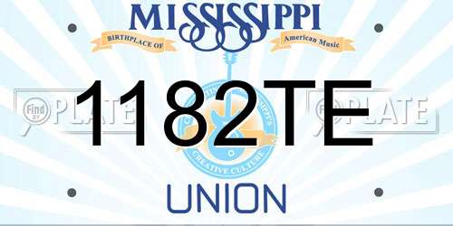 1182TE Mississippi License Plate
