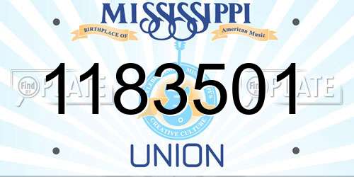 1183501 Mississippi License Plate