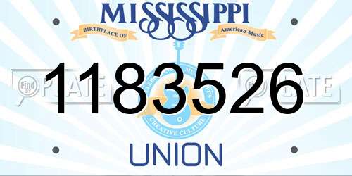 1183526 Mississippi License Plate