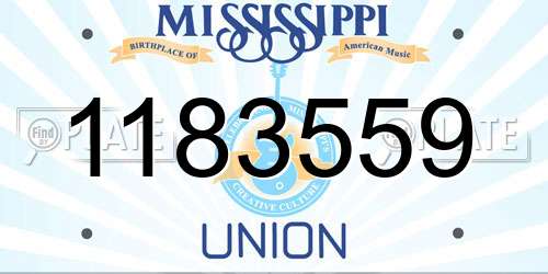 1183559 Mississippi License Plate