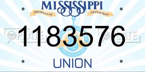 1183576 Mississippi License Plate