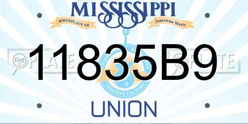 11835B9 Mississippi License Plate