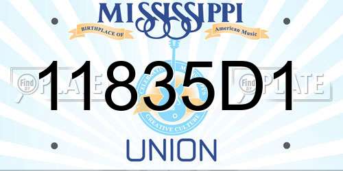 11835D1 Mississippi License Plate