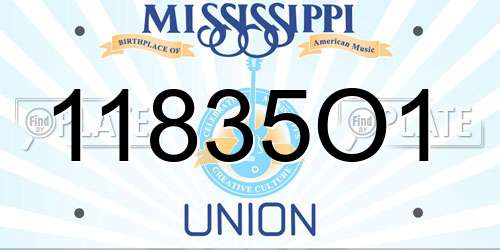 11835O1 Mississippi License Plate