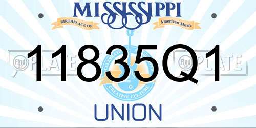11835Q1 Mississippi License Plate