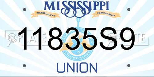 11835S9 Mississippi License Plate