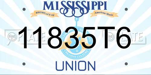 11835T6 Mississippi License Plate