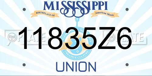 11835Z6 Mississippi License Plate