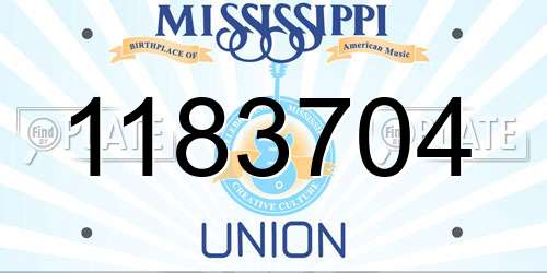 1183704 Mississippi License Plate