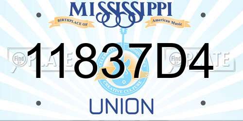 11837D4 Mississippi License Plate
