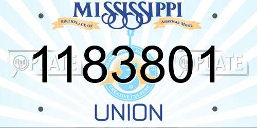 1183801 Mississippi License Plate