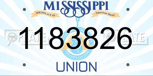 1183826 Mississippi License Plate