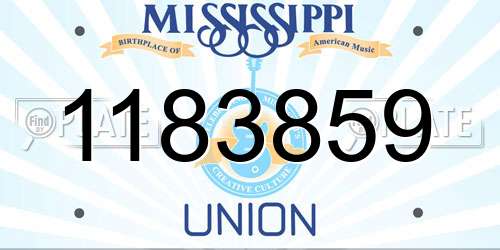1183859 Mississippi License Plate