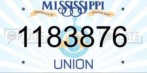 1183876 Mississippi License Plate