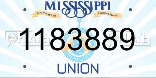 1183889 Mississippi License Plate