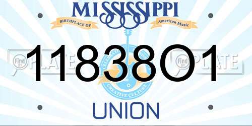 11838O1 Mississippi License Plate