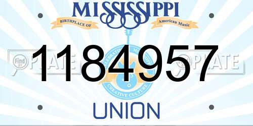 1184957 Mississippi License Plate