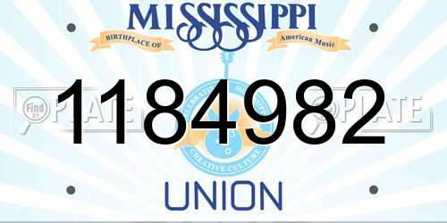 1184982 Mississippi License Plate