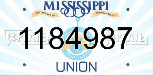 1184987 Mississippi License Plate