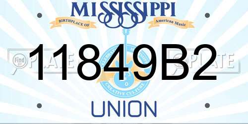 11849B2 Mississippi License Plate