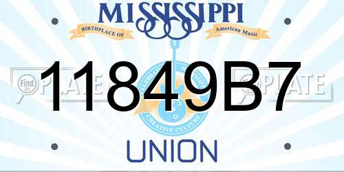 11849B7 Mississippi License Plate