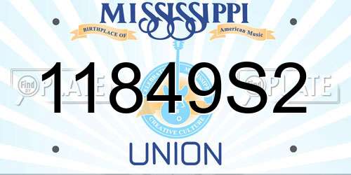 11849S2 Mississippi License Plate