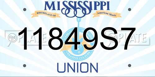 11849S7 Mississippi License Plate