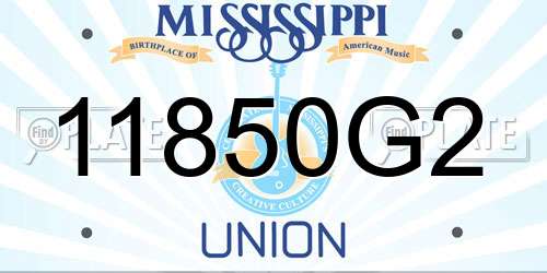11850G2 Mississippi License Plate