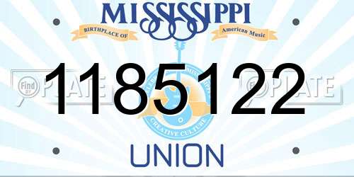 1185122 Mississippi License Plate