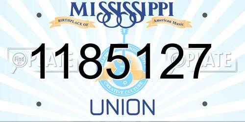 1185127 Mississippi License Plate