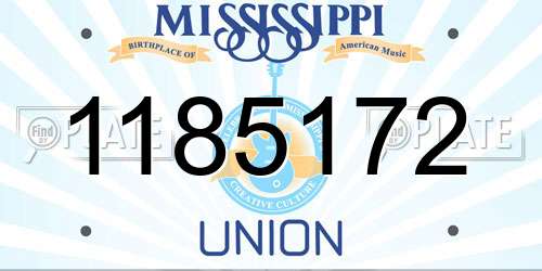 1185172 Mississippi License Plate