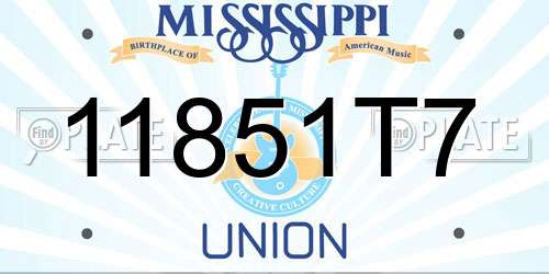 11851T7 Mississippi License Plate