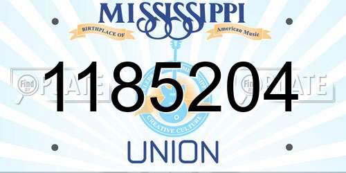 1185204 Mississippi License Plate