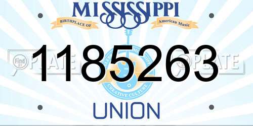 1185263 Mississippi License Plate