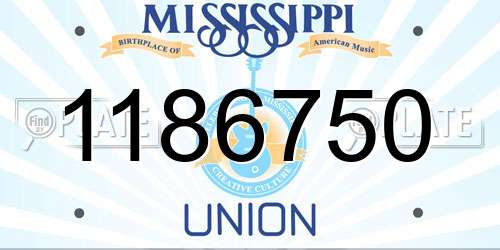 1186750 Mississippi License Plate