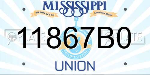 11867B0 Mississippi License Plate