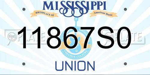 11867S0 Mississippi License Plate