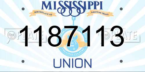 1187113 Mississippi License Plate