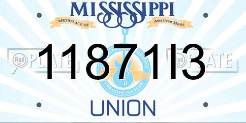 11871I3 Mississippi License Plate