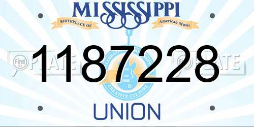 1187228 Mississippi License Plate