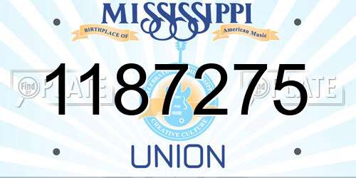 1187275 Mississippi License Plate