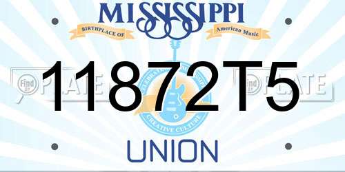 11872T5 Mississippi License Plate