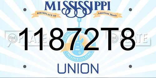 11872T8 Mississippi License Plate