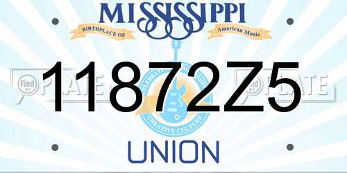 11872Z5 Mississippi License Plate