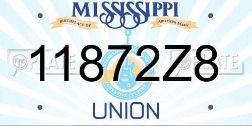 11872Z8 Mississippi License Plate